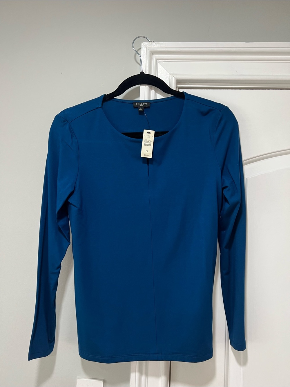 Talbots Petite Teal Blue Scoop Neck Tunic Top